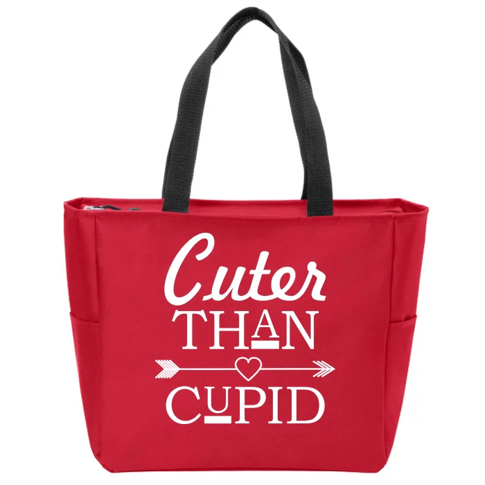 Cuter Than Cupid Funny Cute Valentines Zip Tote Bag