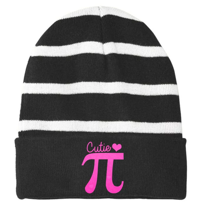 Cutie Pi Striped Beanie with Solid Band