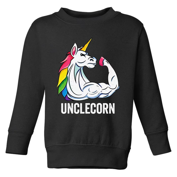 Cute Unicorn Uncle Birthday Party Apparel UncleCorn Toddler Sweatshirt