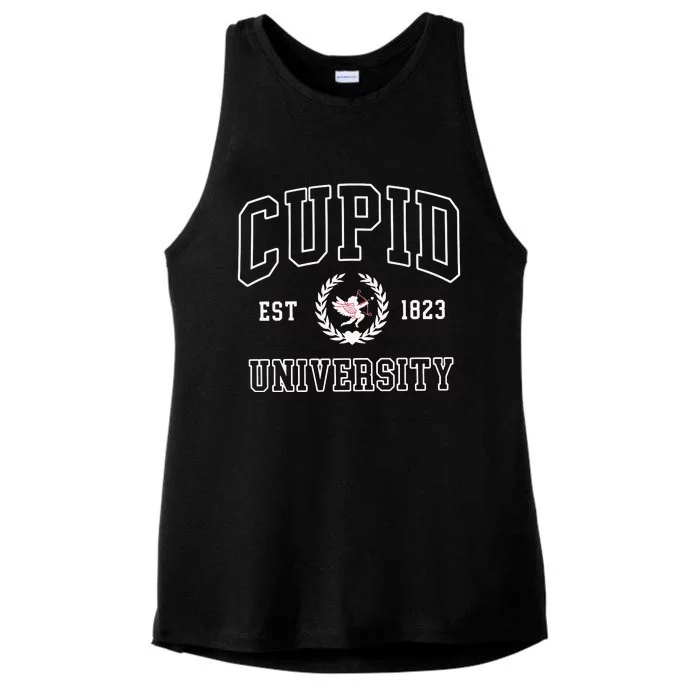 Cupid University Valentine Day Ladies Tri-Blend Wicking Tank