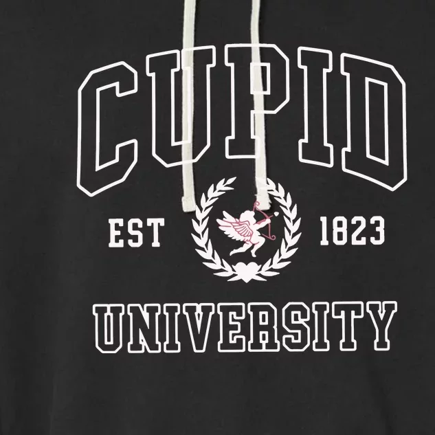 Cupid University Valentine Day Garment-Dyed Fleece Hoodie