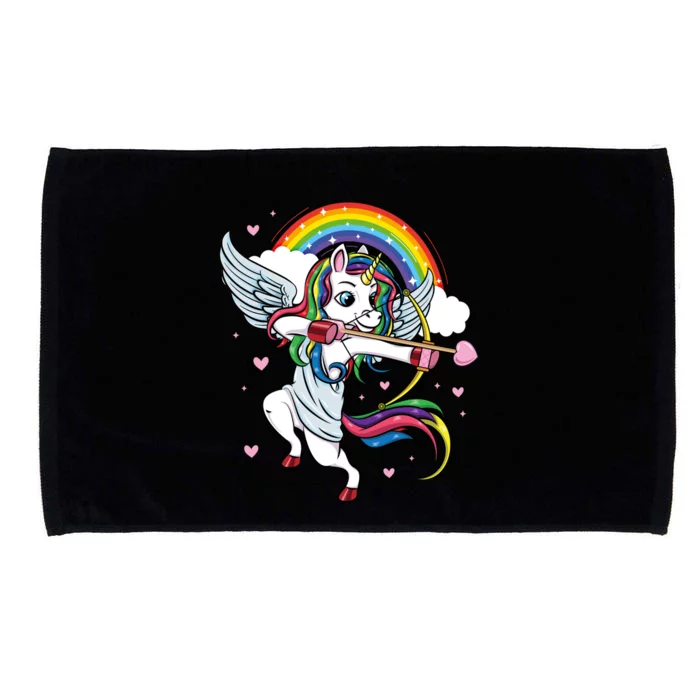 Cute Unicorn Valentines Day Heart Rainbow Cool Gift Microfiber Hand Towel