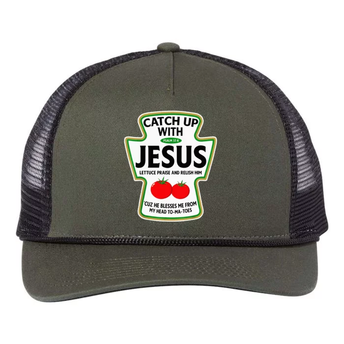 Catch Up With Jesus Retro Rope Trucker Hat Cap