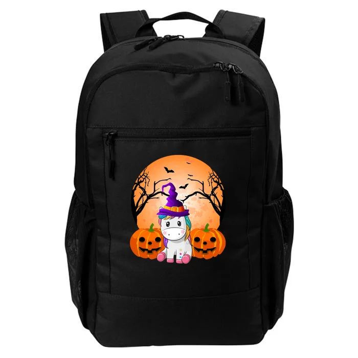 Cute Unicorn Witch Jack O Lantern Halloween Daily Commute Backpack