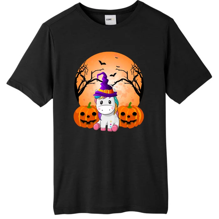 Cute Unicorn Witch Jack O Lantern Halloween ChromaSoft Performance T-Shirt