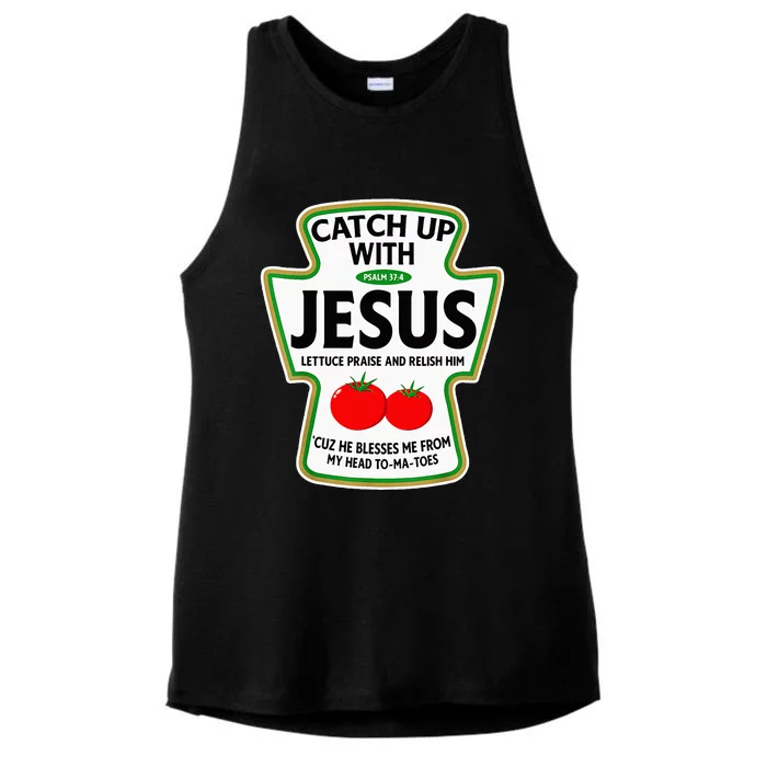 Catch Up With Jesus Ladies Tri-Blend Wicking Tank