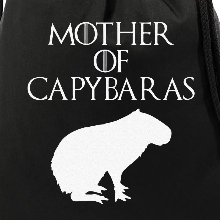 Cute & Unique White Mother of Capybaras  E010359 Drawstring Bag