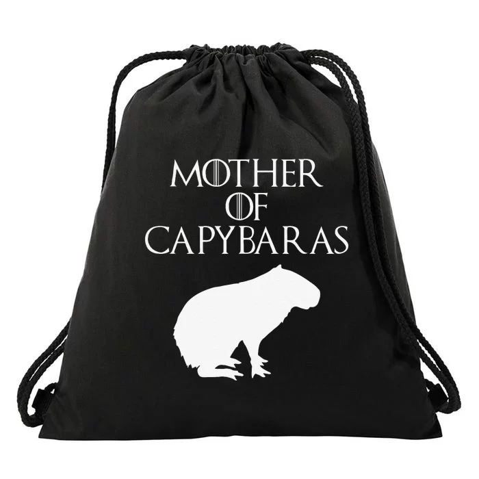 Cute & Unique White Mother of Capybaras  E010359 Drawstring Bag