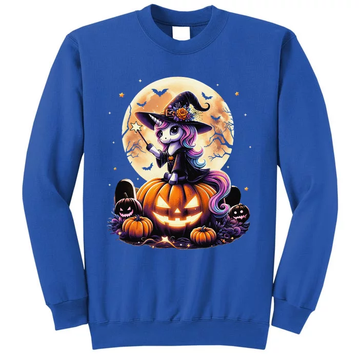 Cute Unicorn Witch Pumpkin Halloween Gift Sweatshirt