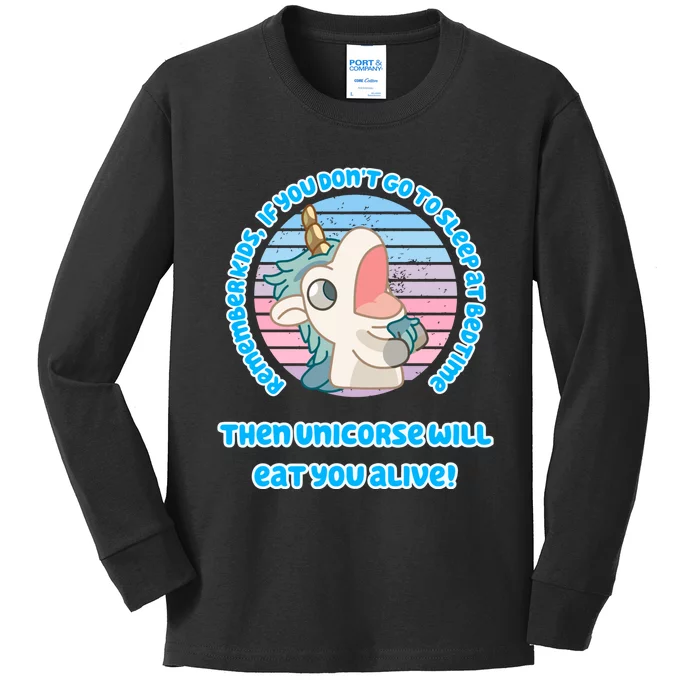 Cute Unicorse Will Eat You Alive Kids Long Sleeve Shirt