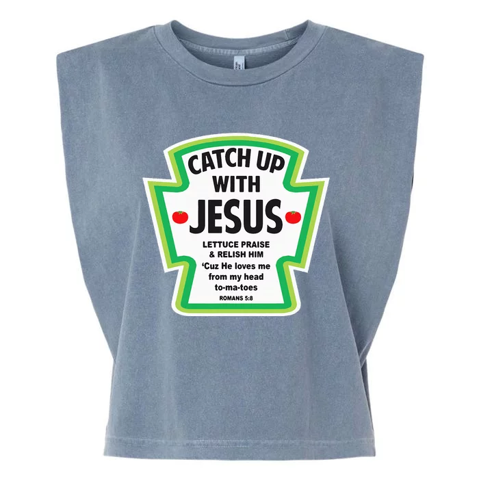 Catch Up With Jesus Funny Christian Faith Garment-Dyed Women's Muscle Tee