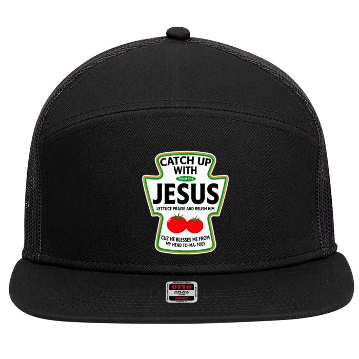 Catch Up With Jesus 7 Panel Mesh Trucker Snapback Hat