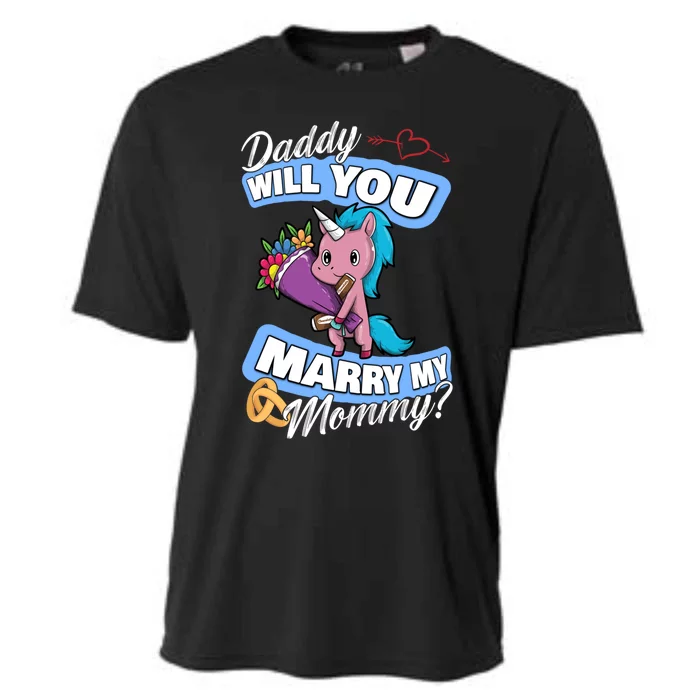 Cute Unicorn Wedding Offer Daddy Will You Marry My Mommy Great Gift Cooling Performance Crew T-Shirt