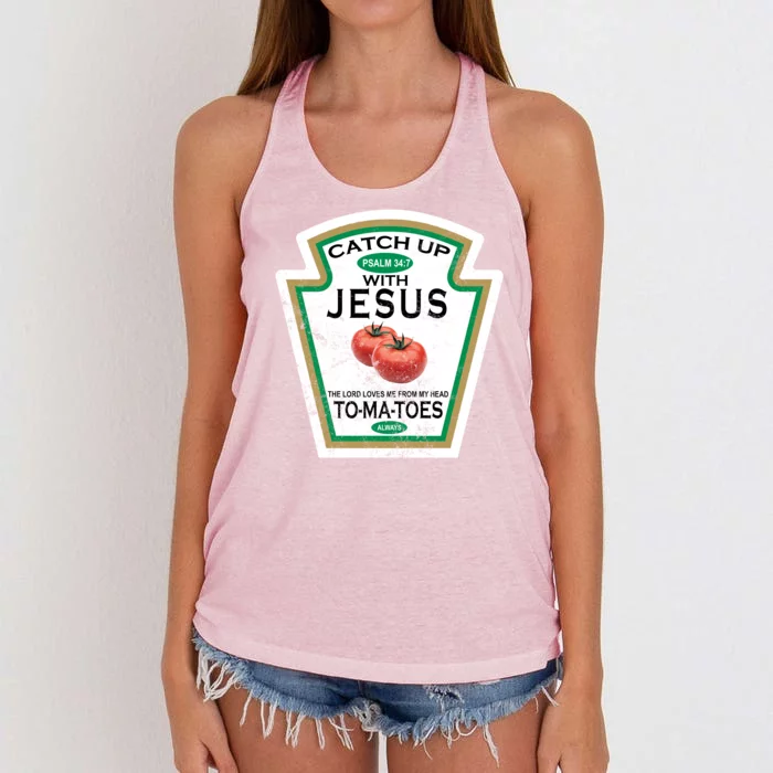 Catch Up With Jesus Vintage Women's Knotted Racerback Tank