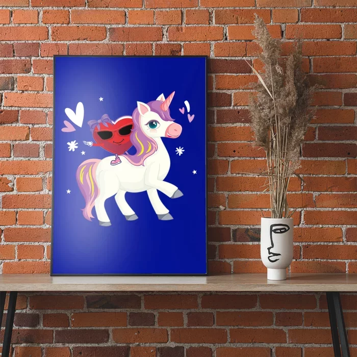 Cute Unicorn With A Heart Valentines Day Gift Poster