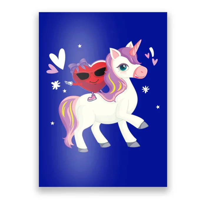 Cute Unicorn With A Heart Valentines Day Gift Poster