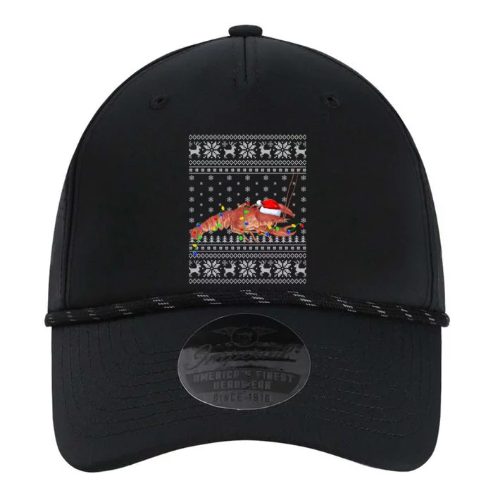 Crawfish Ugly Xmas Style Santa Crawfish Christmas Gift Performance The Dyno Cap