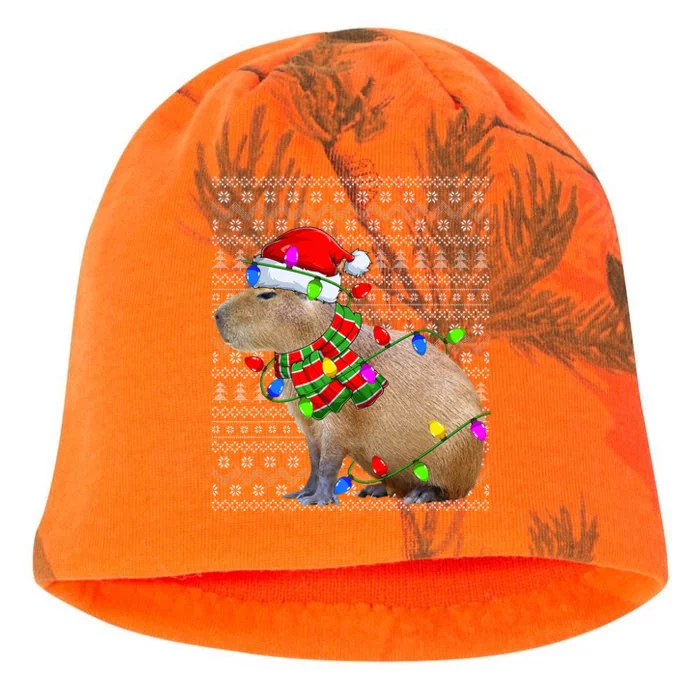 Capybara Ugly Xmas Lighting Santa Capybara Christmas Kati - Camo Knit Beanie