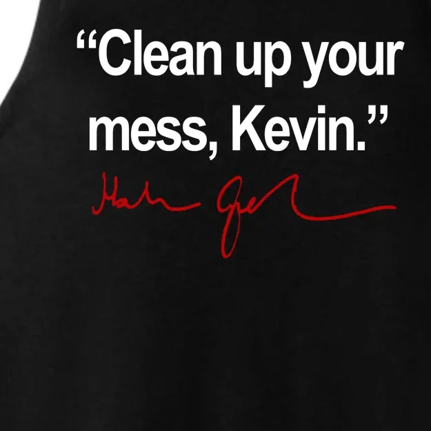 Clean Up Your Mess Kevin Political Ladies Tri-Blend Wicking Tank