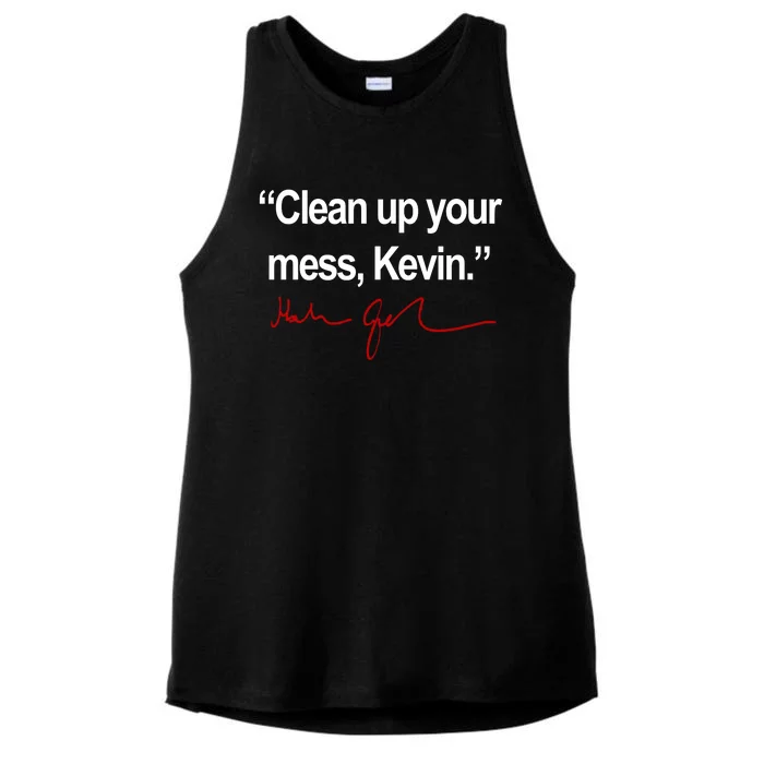 Clean Up Your Mess Kevin Political Ladies Tri-Blend Wicking Tank