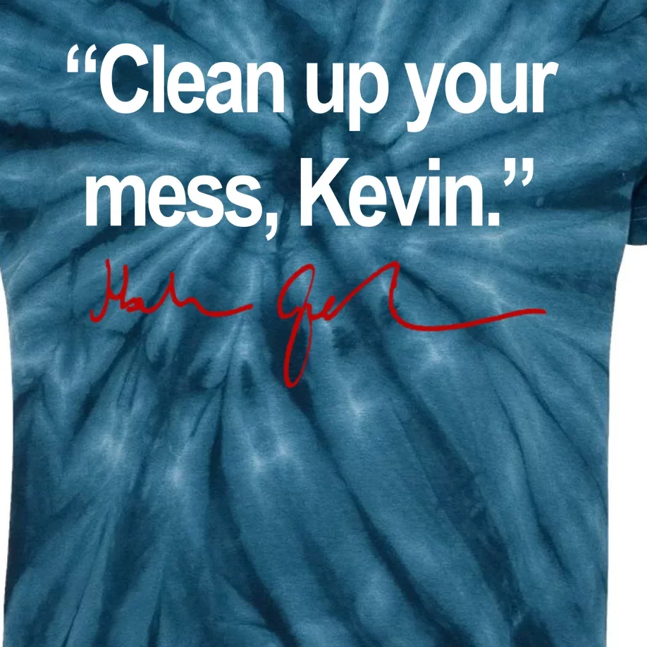 Clean Up Your Mess Kevin Political Kids Tie-Dye T-Shirt