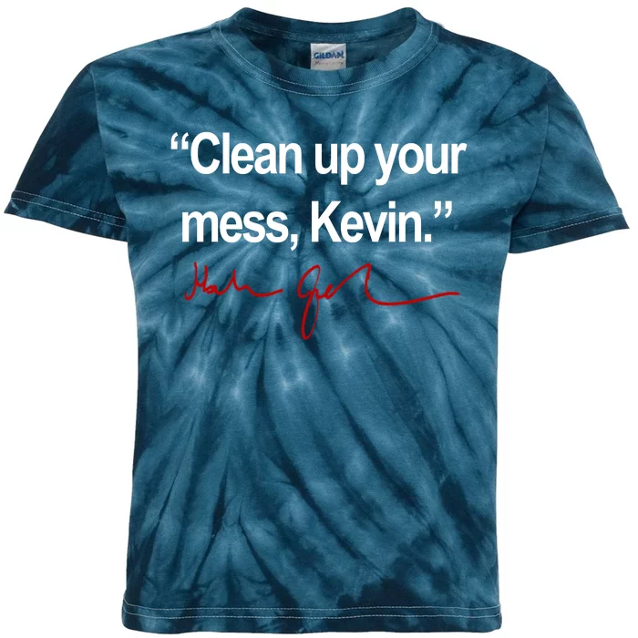 Clean Up Your Mess Kevin Political Kids Tie-Dye T-Shirt