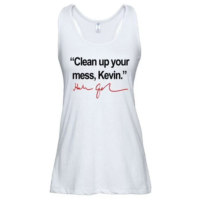 Clean Up Your Mess Kevin Political Ladies Essential Flowy Tank