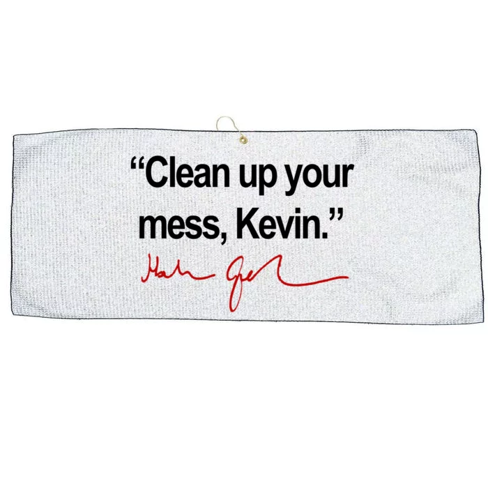 Clean Up Your Mess Kevin Political Large Microfiber Waffle Golf Towel