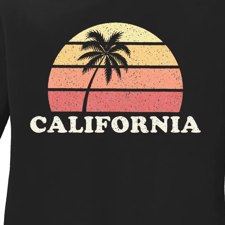 California Vintage 70s Throwback Ladies Long Sleeve Shirt