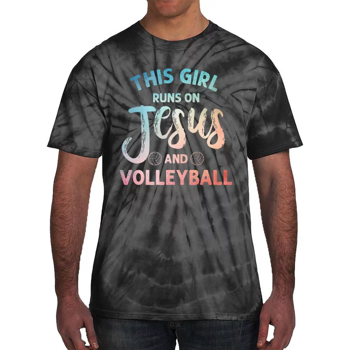 Christian Volleyball Art Volleyball Player Tie-Dye T-Shirt