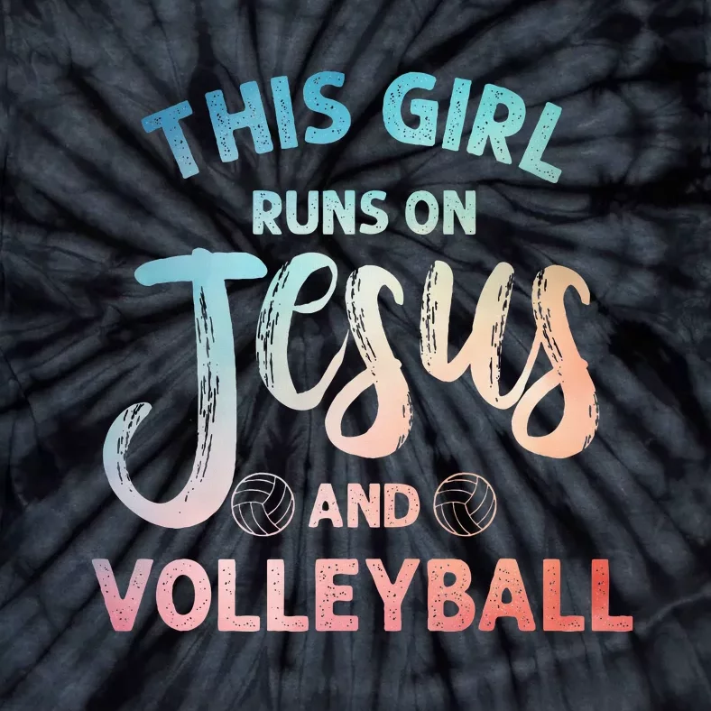 Christian Volleyball Art Volleyball Player Tie-Dye T-Shirt