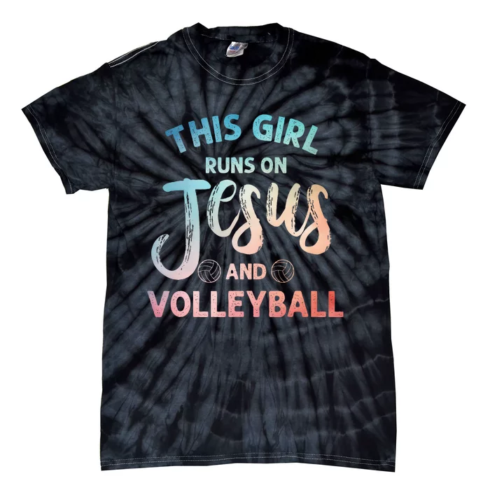 Christian Volleyball Art Volleyball Player Tie-Dye T-Shirt