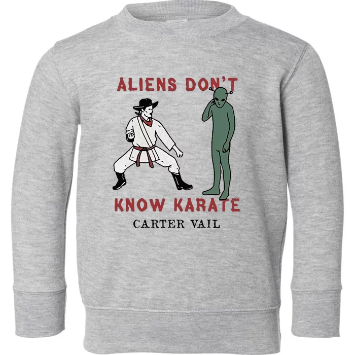 Carter Vail Aliens Dont Know Karate Toddler Sweatshirt