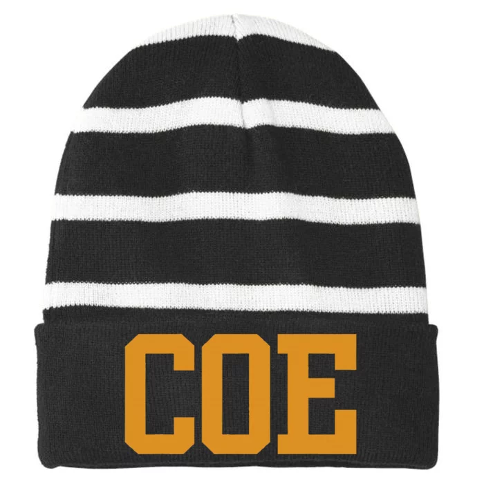 Coe Vintage Arch College Striped Beanie with Solid Band