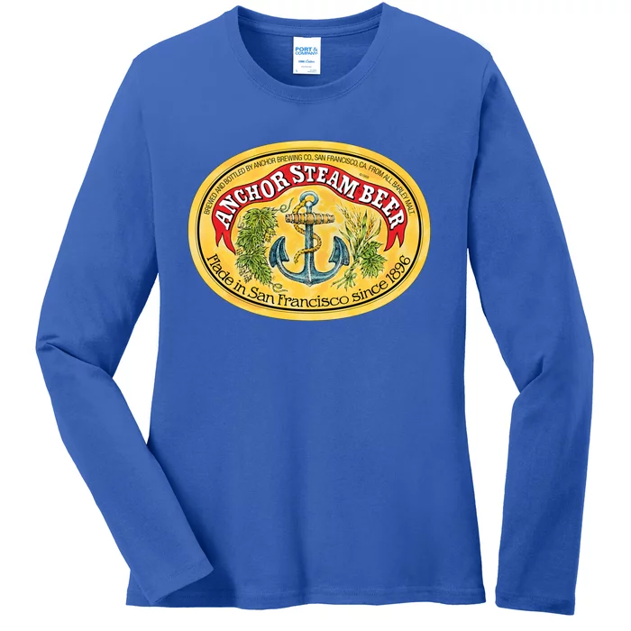 Classic Vintage Anchor Premium Steam Beer Ladies Long Sleeve Shirt