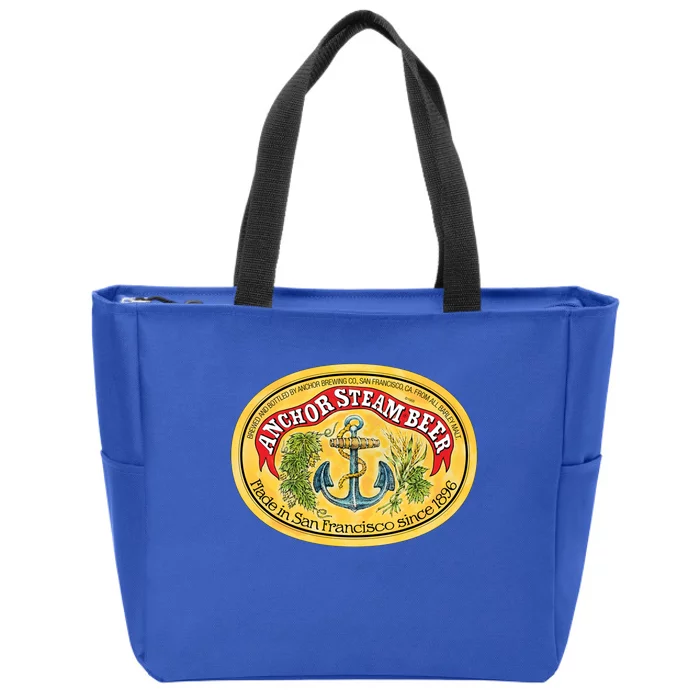 Classic Vintage Anchor Premium Steam Beer Zip Tote Bag