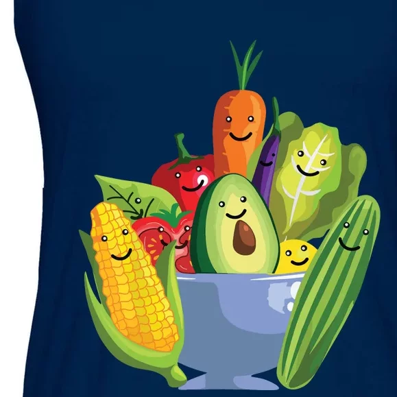 Cute Vegetarian Art For Men Women Vegan Food Veggie Lovers Ladies Essential Flowy Tank