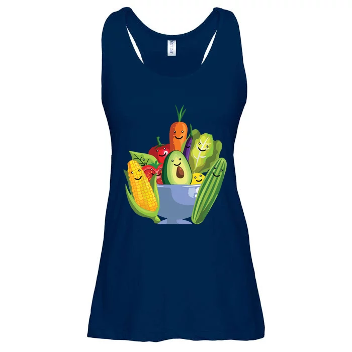 Cute Vegetarian Art For Men Women Vegan Food Veggie Lovers Ladies Essential Flowy Tank