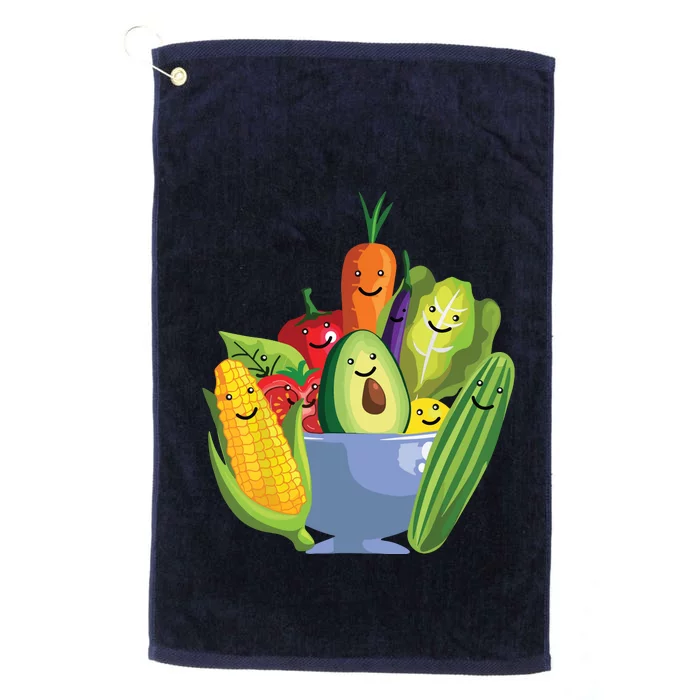 Cute Vegetarian Art For Men Women Vegan Food Veggie Lovers Platinum Collection Golf Towel