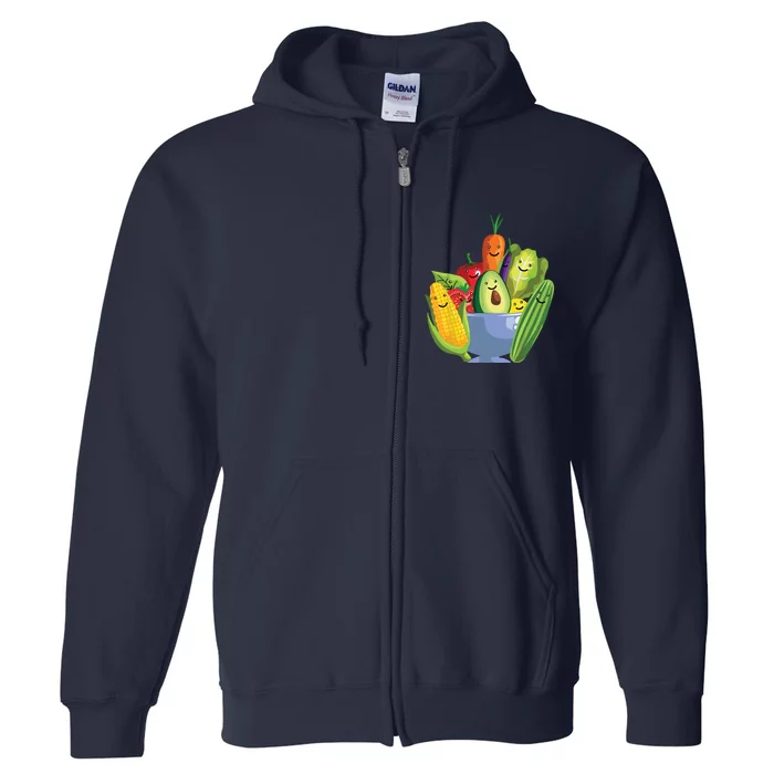 Cute Vegetarian Art For Men Women Vegan Food Veggie Lovers Full Zip Hoodie