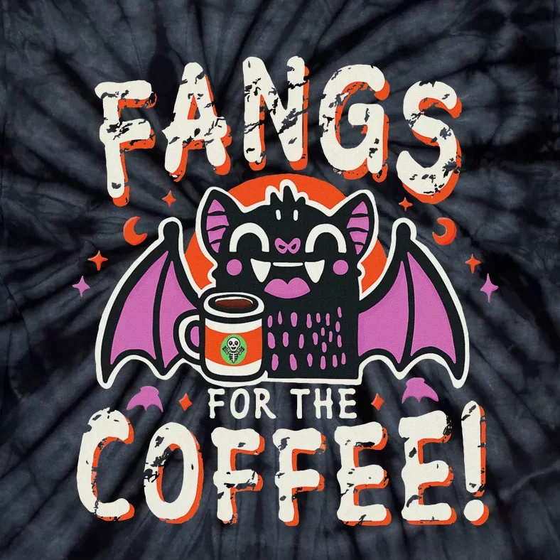 Cute Vampire Bat Fangs For The Coffee! Halloween Tie-Dye T-Shirt