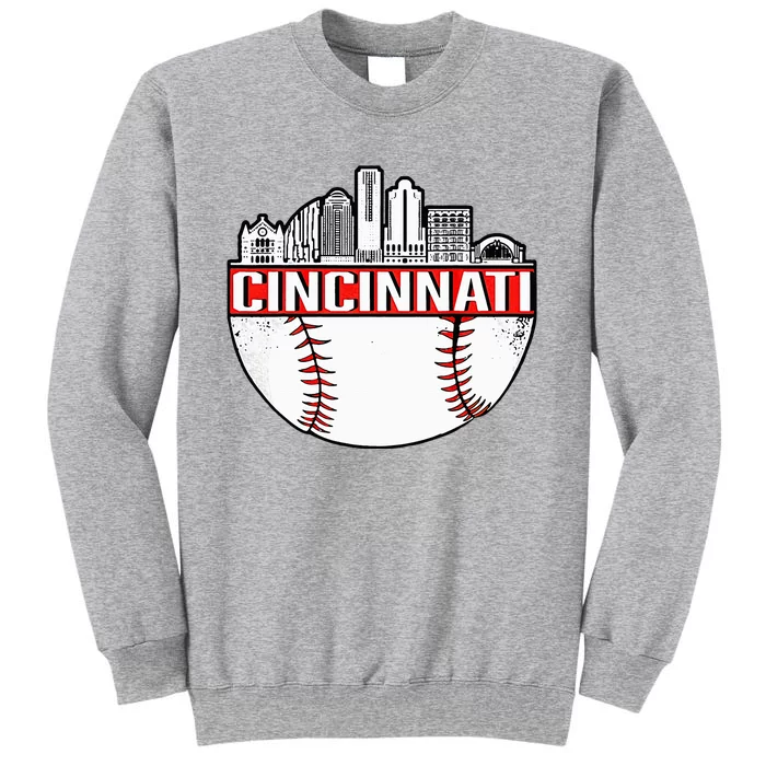 Cincinnati Vintage Baseball Distressed Tall Sweatshirt