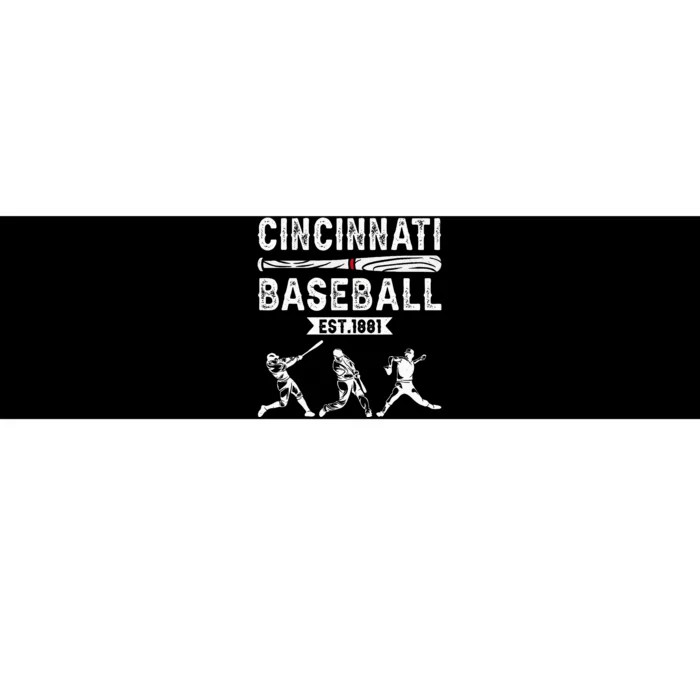 Cincinnati Vintage Baseball Lover Bumper Sticker