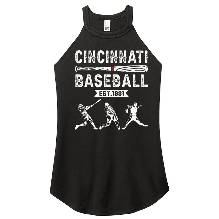 Cincinnati Vintage Baseball Lover Women’s Perfect Tri Rocker Tank