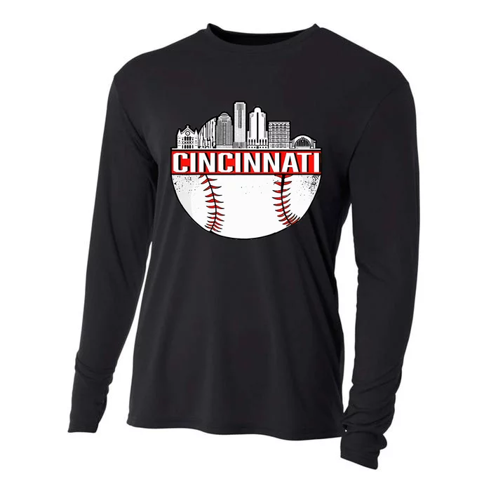 Cincinnati Vintage Baseball Distressed Cooling Performance Long Sleeve Crew