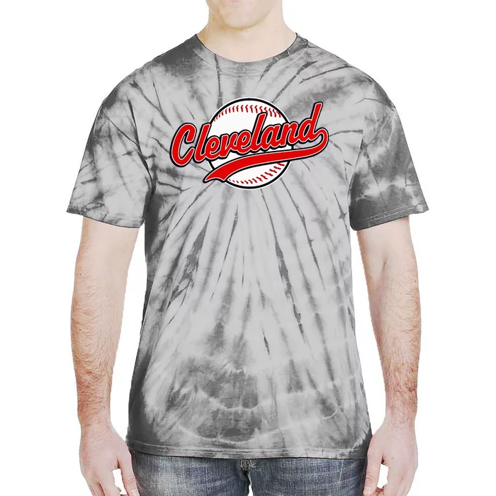 Cleveland Vintage Baseball Throwback Tie-Dye T-Shirt