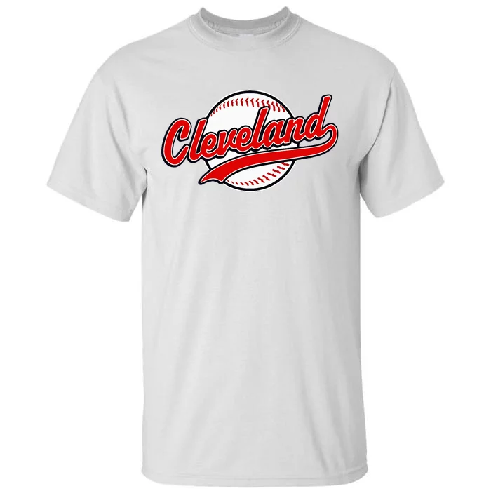 Cleveland Vintage Baseball Throwback Tall T-Shirt