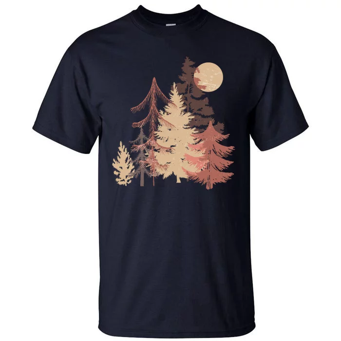 Cute Vintage Boho Pinetree Forest Tall T-Shirt