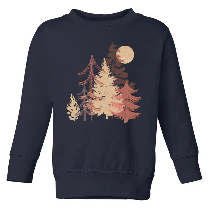 Cute Vintage Boho Pinetree Forest Toddler Sweatshirt