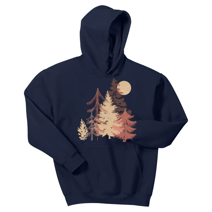 Cute Vintage Boho Pinetree Forest Kids Hoodie